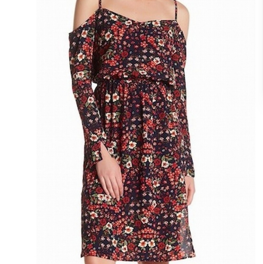 Mimi Chica floral cold shoulder A line dress